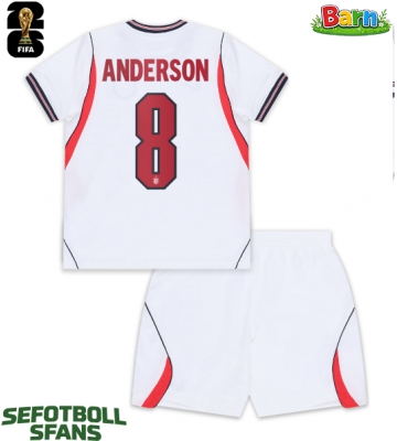 England Elliot Anderson #8 Hemmaställ Barn VM 2026 Kortärmad (+ Korta byxor)